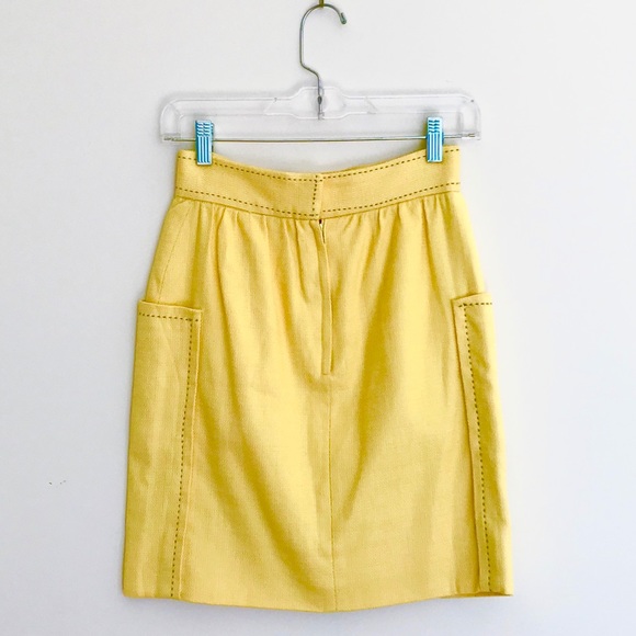 NWT CARTONNIER Yellow Well Pocket Pencil Skirt 0P - Picture 4 of 8